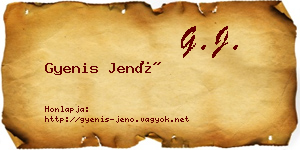 Gyenis Jenő névjegykártya