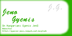jeno gyenis business card