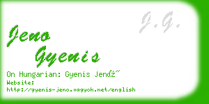 jeno gyenis business card